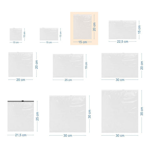 15x20cm Baskısız Şeffaf Buzlu Fermuarlı Poşet