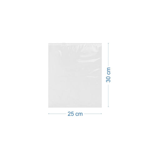 25x30cm Baskısız Şeffaf Buzlu Fermuarlı Poşet