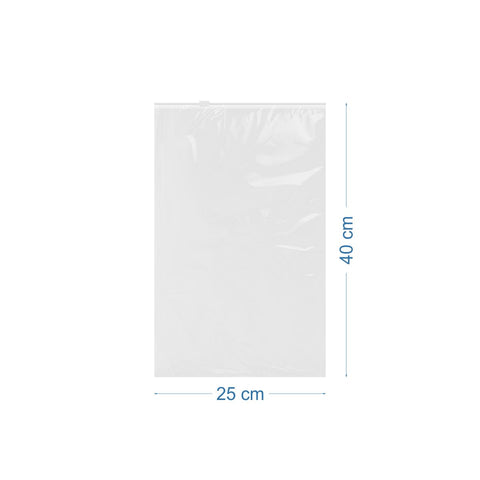 25x40cm Baskısız Şeffaf Buzlu Fermuarlı Poşet