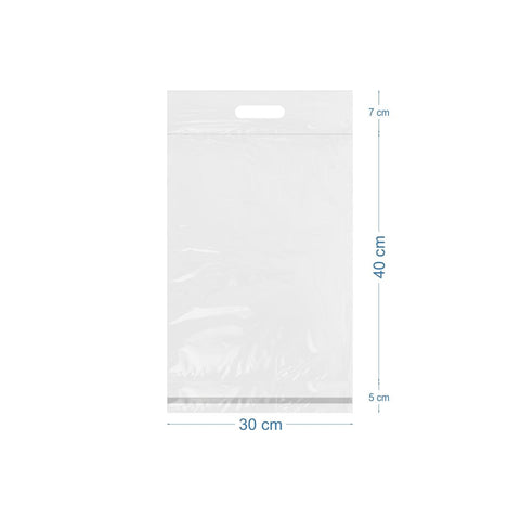 30x40+5+7cm El Geçmeli Lüx Mat Beyaz Cepsiz Kargo Poşeti