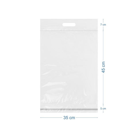 35x45+5+7cm El Geçmeli Lüx Mat Beyaz Cepsiz Kargo Poşeti