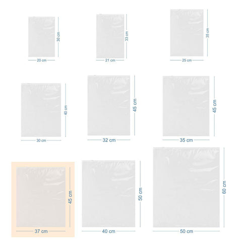 37x45cm Baskısız Şeffaf Buzlu Fermuarlı Poşet