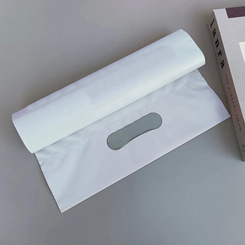 30x40+5+7cm El Geçmeli Lüx Mat Beyaz Cepsiz Kargo Poşeti